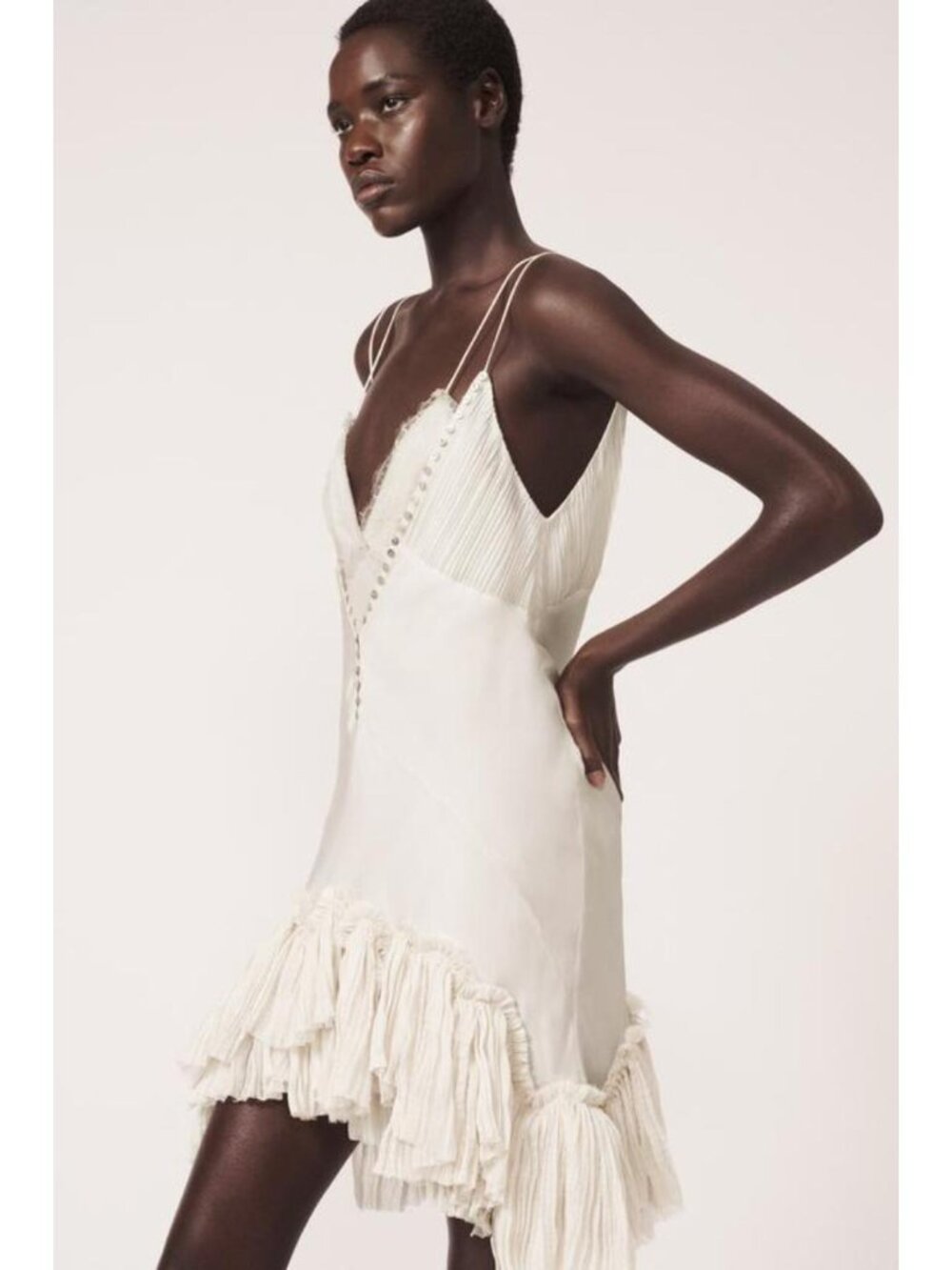 ZARA ASYMMETRIC RUFFLED DRESS - THE ITEM - Picture 5 of 9